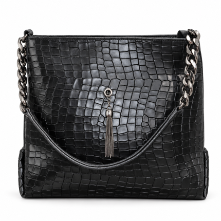 Geantă Piele Naturală Opaline Shopper, produs in Romania, negru